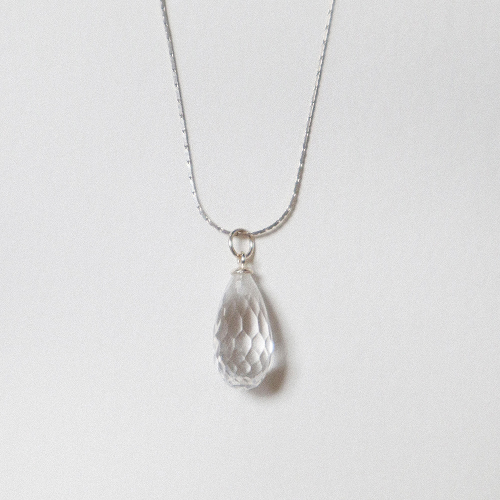 락 크리스탈 네크리스 실버925 백수정 Rock Crystal Necklace - 메인 이미지