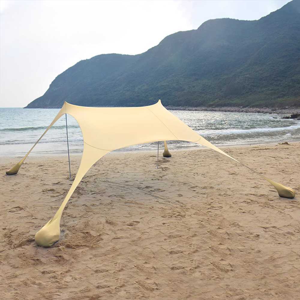 자외선 차단 해변 천막 캐노피 경량형 야외용 텐트 레드 210x210(2개 아이언) - 상세 이미지 2