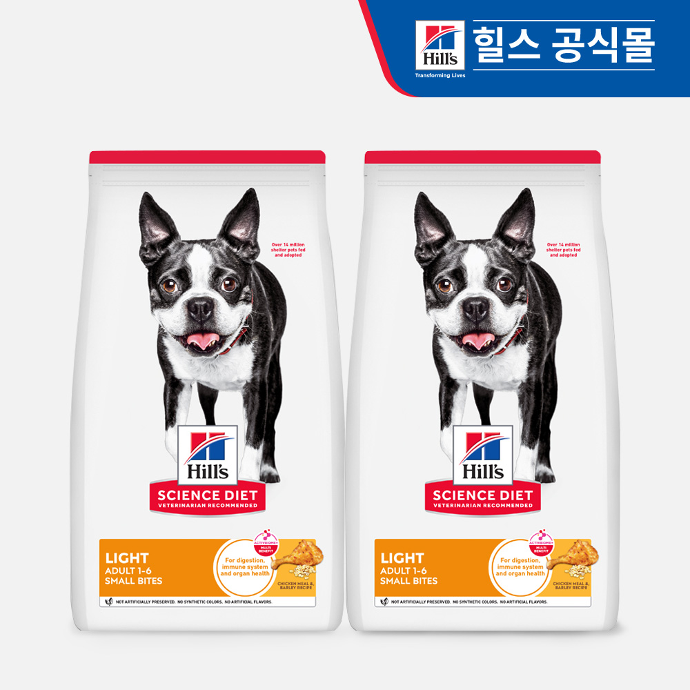 힐스 강아지사료 어덜트 라이트 스몰바이트 2kg x 2개