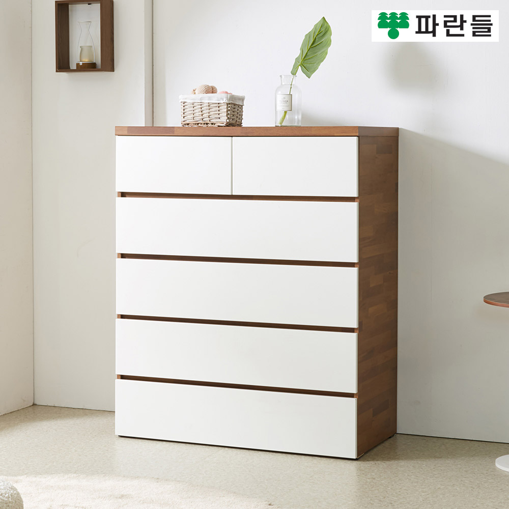 파란들가구 1000 속깊은 상2칸 5단서랍장 광폭서랍장 서랍옷장 - 상세 이미지 4