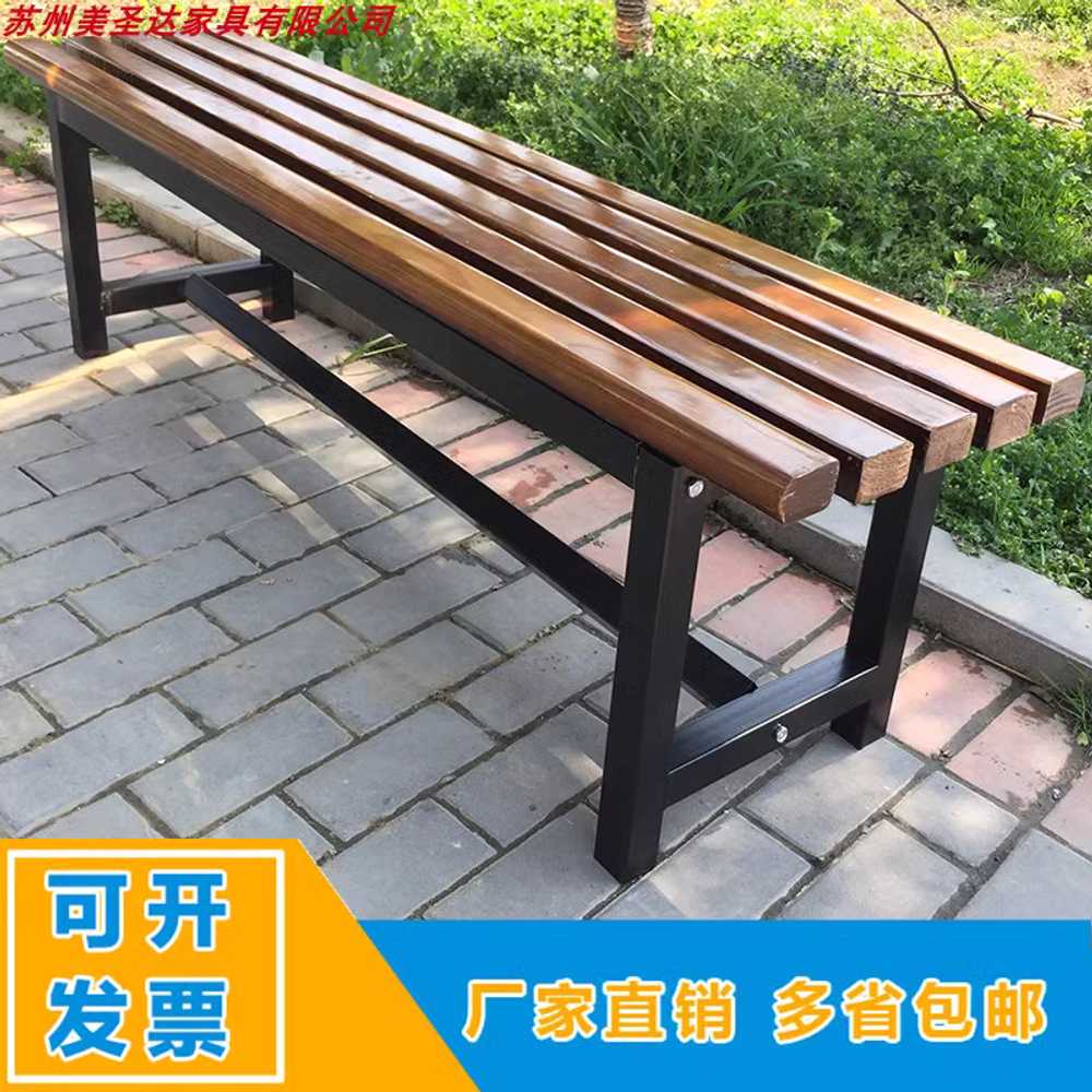 공원 의자 야외 쇼핑몰 목재 발코니 마당 긴 체어 벤치 1.2mx36cm - 상세 이미지 2