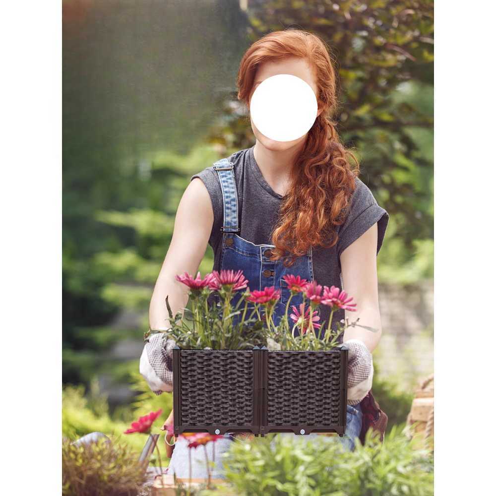 테라스 화단 조립형 텃밭 배수구 포함 식재 플랜터 2열 4칸 80x80x22 - 상세 이미지 4