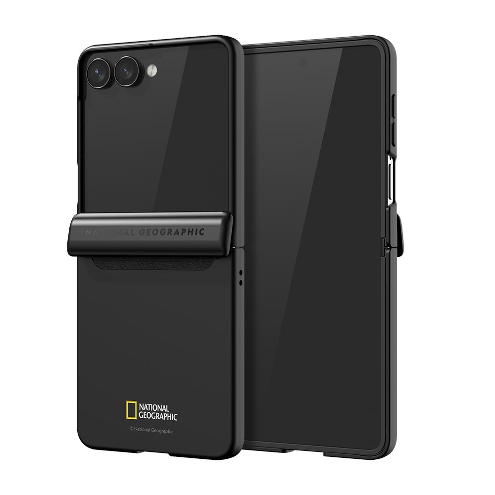 내셔널지오그래픽 마그네틱 힌지 커버 슬림 케이스 블랙, 갤럭시Z 플립7