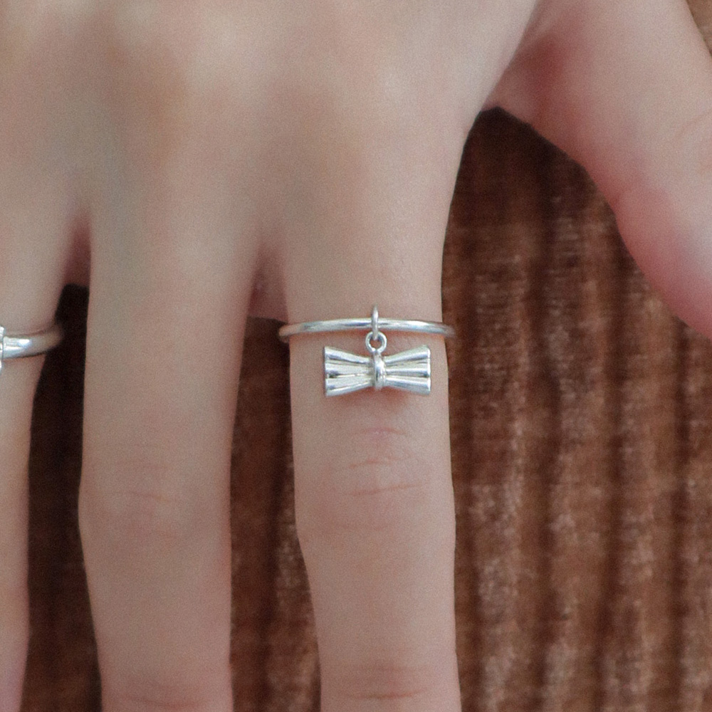 보우 참 링 실버925 Bow Charm Ring - 상세 이미지 2