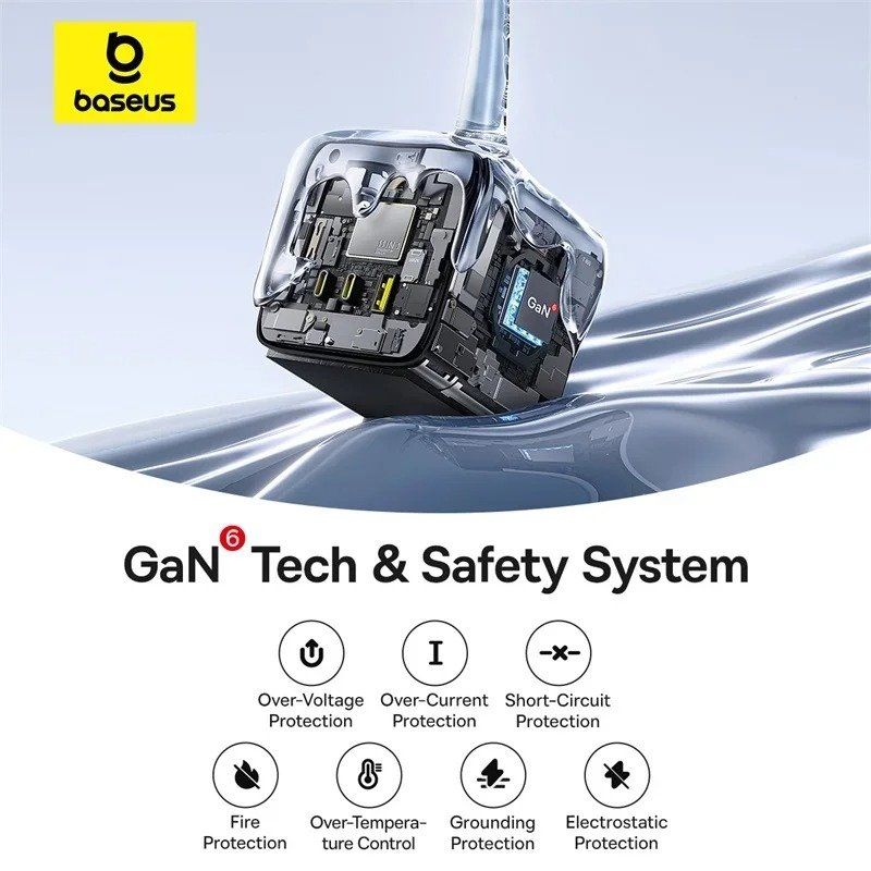Baseus 67W GaN 고속 충전기 전원 스트립 3AC 3680W 콘센트 USB-C 노트북 iPhone 용 충전 데스크탑 스테이션 Samsung Xiaomi - 상세 이미지 4