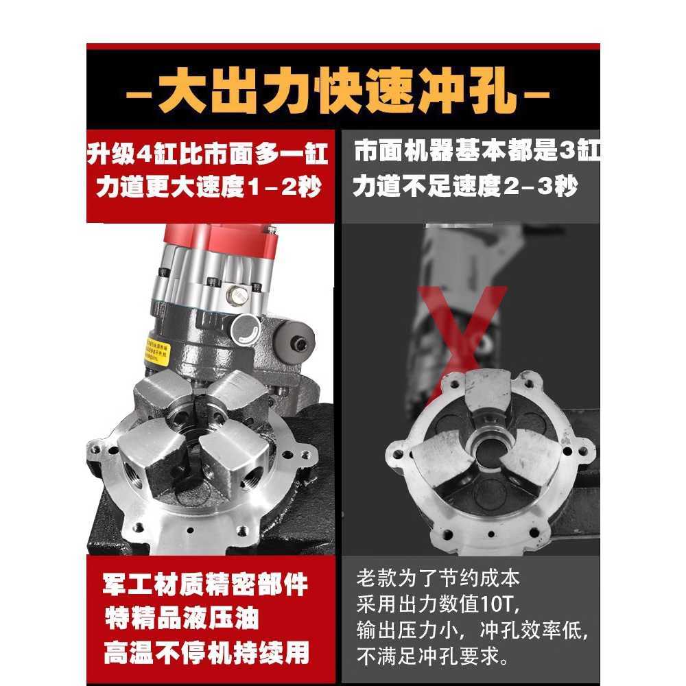 유압 철판 펀칭기 각도 강철 휴대용 스텐 구멍 뚫는 기계 1800W - 상세 이미지 2