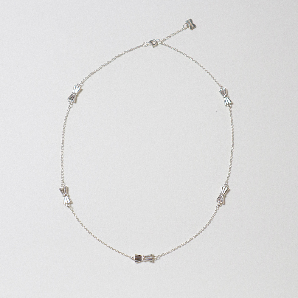 보우 링크 네크리스 실버925 리본 Bow Link Necklace - 상세 이미지 5