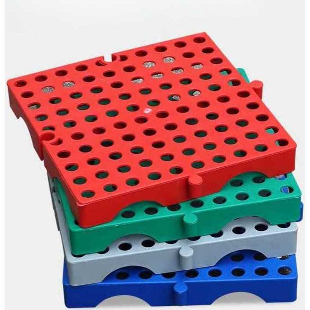 바닥 깔판 창고 저장고 전용 물건 적재 플라스틱 매트 그레이 원형 20x20x3cm - 상품 이미지