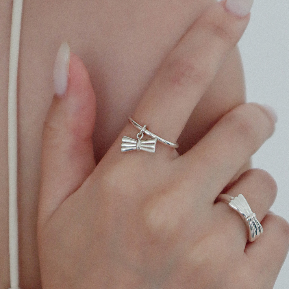 보우 참 링 실버925 Bow Charm Ring - 상품 이미지