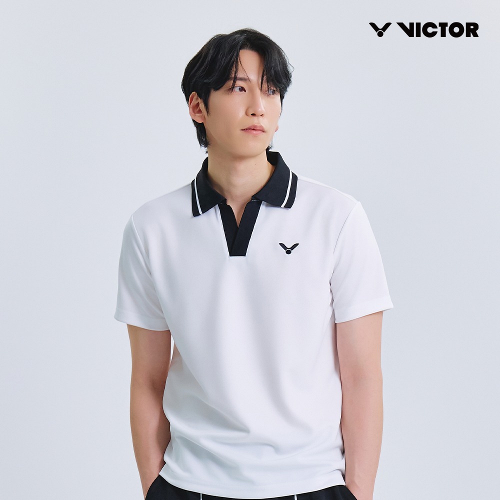 빅터 VICTOR V-CHAMPION TEE 카라 반팔 티셔츠 남성용 25ATS004M 배드민턴 탁구 스쿼시 스포츠웨어 - 상품 이미지