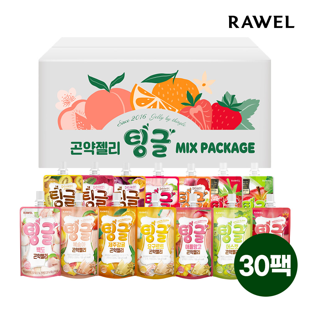 로엘 팅글 곤약젤리 믹스패키지 버라이어티팩 총 30팩 1박스 저칼로리간식