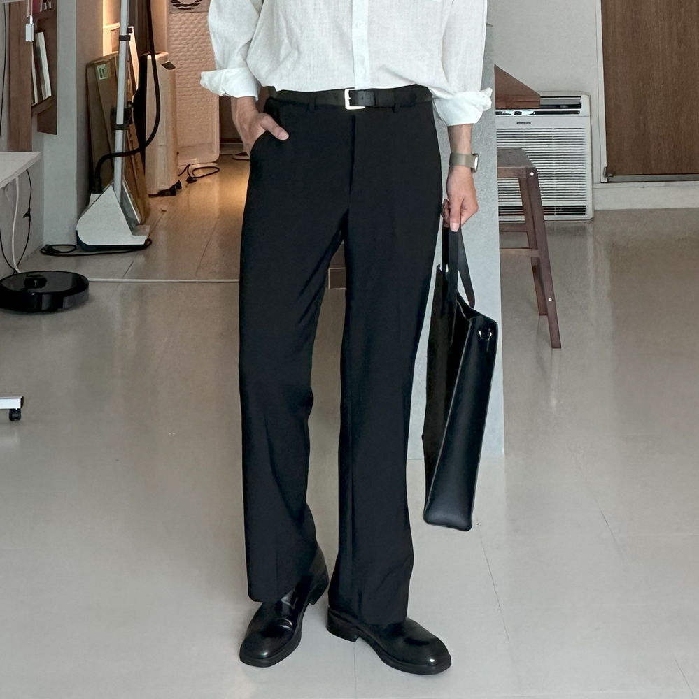 남자 슬랙스 일자핏 링클프리 스판 슬랙스 남자 여름바지 - 상세 이미지 2