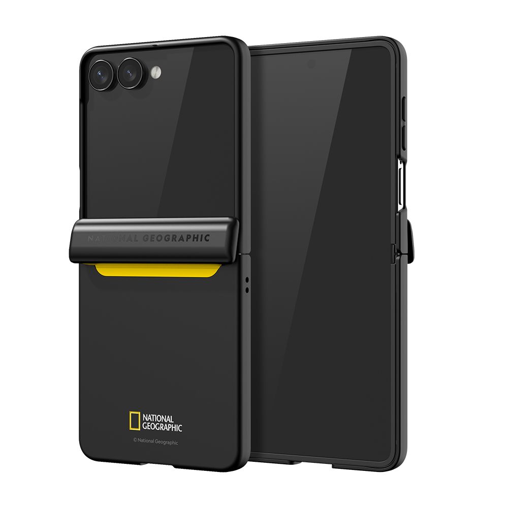 내셔널지오그래픽 마그네틱 힌지 커버 슬림 케이스 옐로우+블랙, 갤럭시Z 플립7