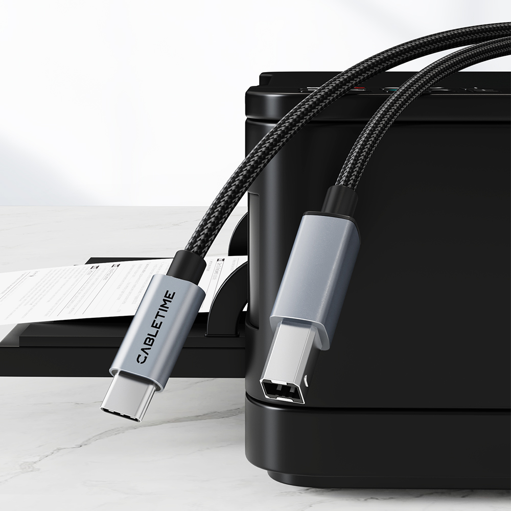케이블타임 C타입 USB2.0 B CM BM 케이블 프린터 연결 CA16 0.5m, 1개 - 상세 이미지 3