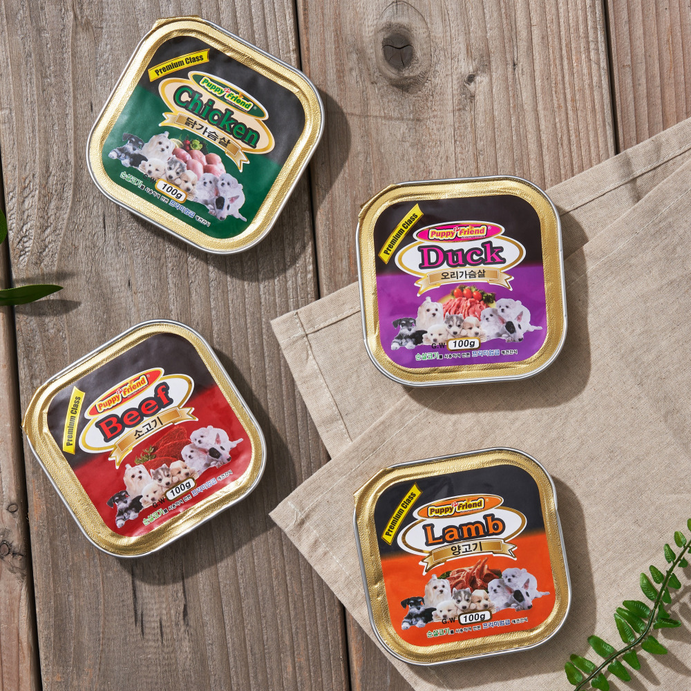 퍼피프랜드 강아지캔 강아지통조림 애견 습식 유동식 오리고기(사각), 100g, 1개 이미지 2