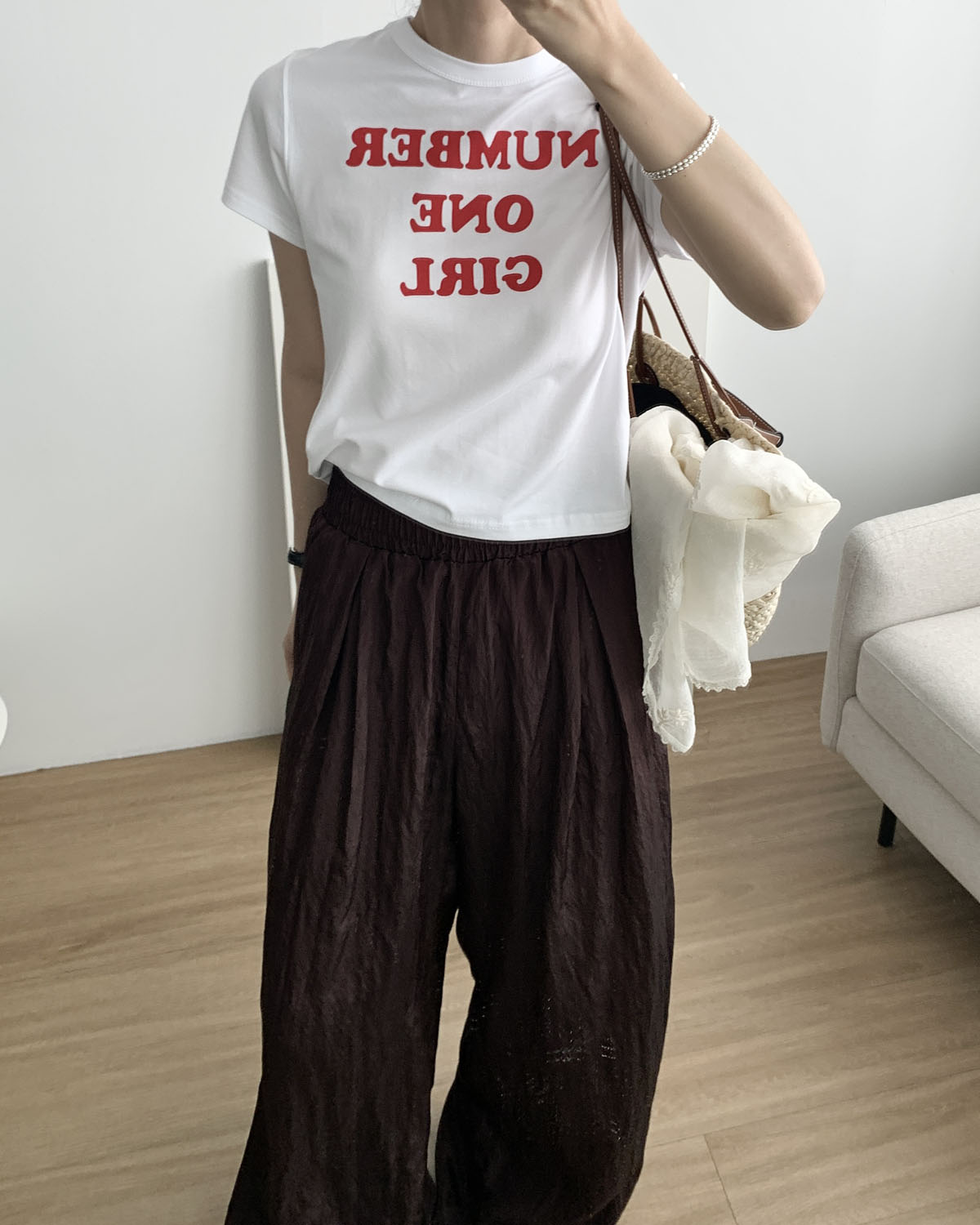 [브라운당일] 아웃핏 휴가 팬츠 여름 레이온 와이드 밴딩팬츠 (2c) - 상세 이미지 5