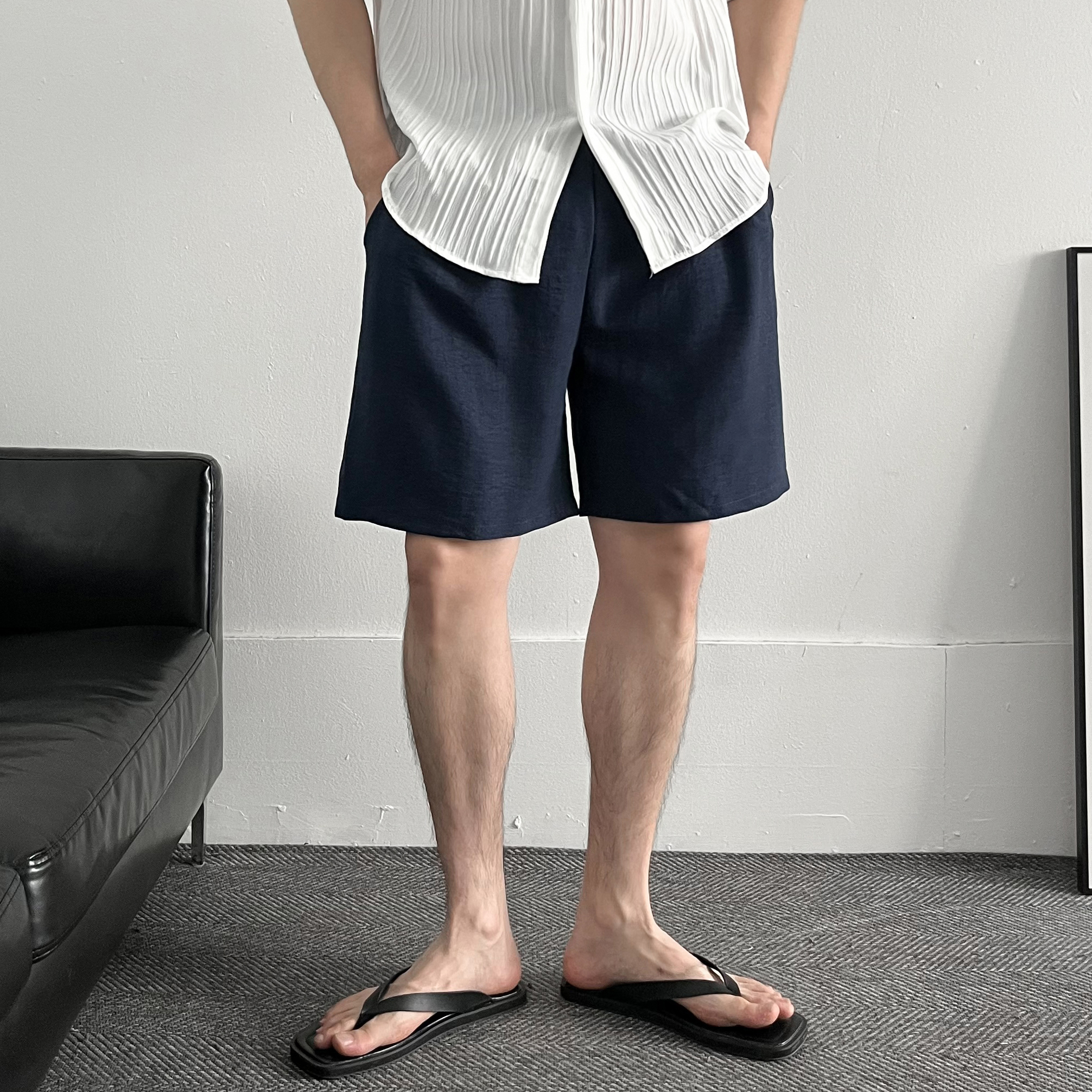 1+1 남자린넨반바지 5부반바지 남자여름바지 - 상세 이미지 2