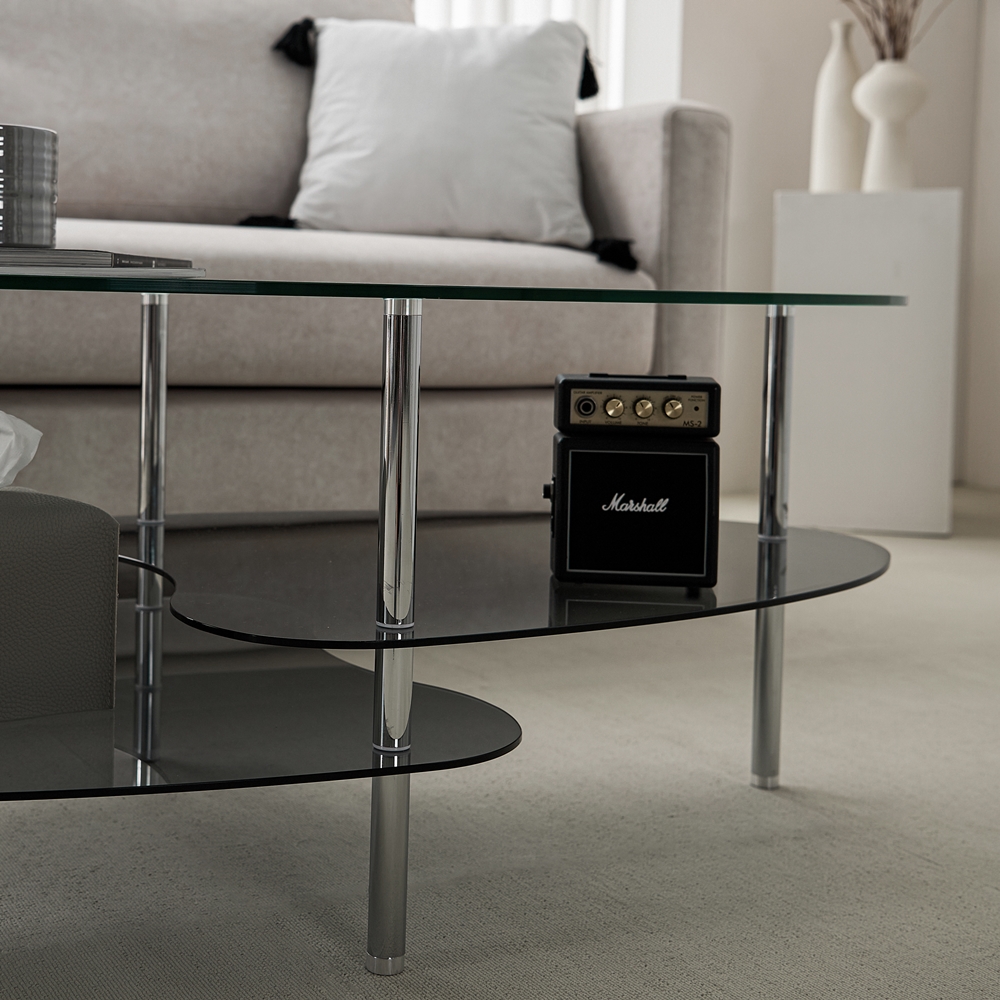 클라르 높은 소파 쇼파 좌식테이블 비정형 낮은 유리 티테이블