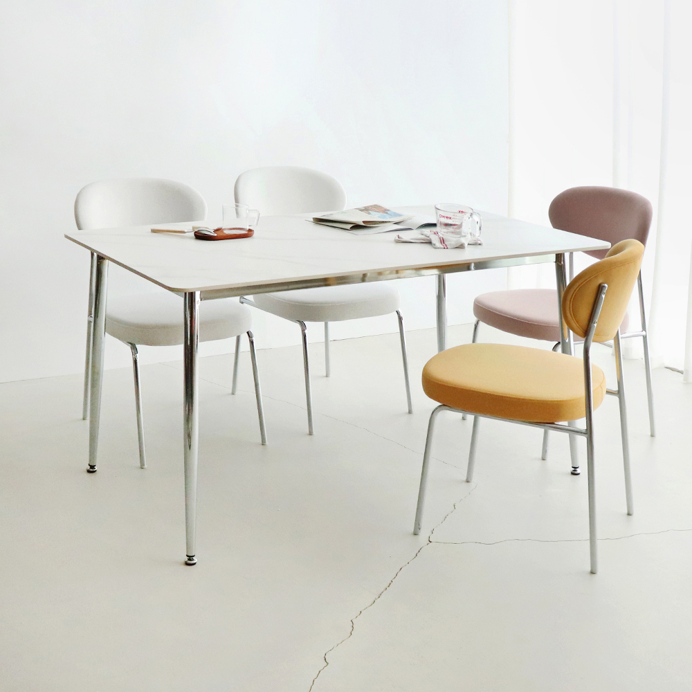 세바 세라믹식탁 세트 크롬프레임 사각형 4인용 식탁 포세린 1200 의자2 벤치