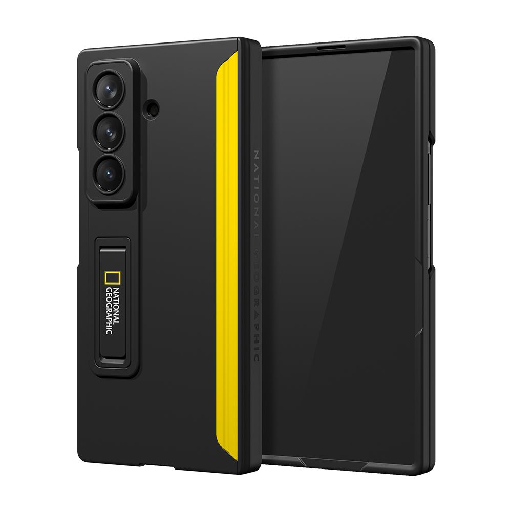 내셔널지오그래픽 마그네틱 힌지 커버 슬림 스탠드 케이스 옐로우+블랙, 갤럭시Z 폴드7