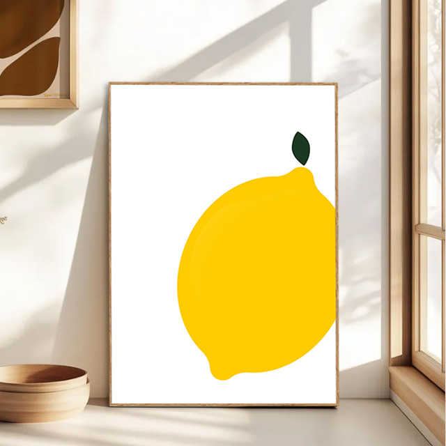 레몬 일러스트 그림 거실 현관 인테리어 감성 캔버스 아트 포스터 - 상세 이미지 5
