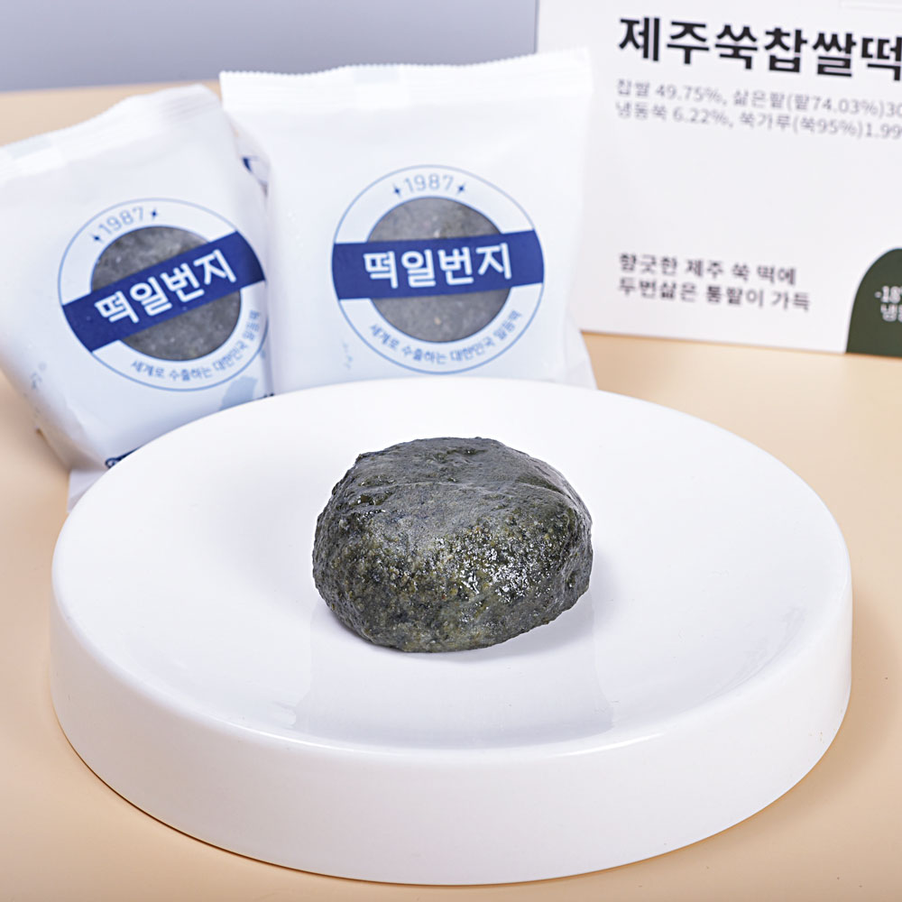 제주쑥 통팥가득 찹쌀떡 국내산 쌀 100% 저당 건강간식 6개입개별포장 - 상세 이미지 4