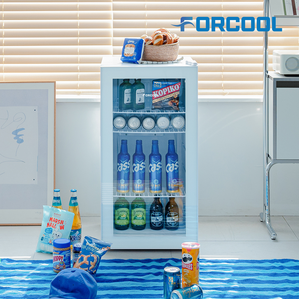 음료수냉장고 미니 쇼케이스 술 냉장고 음료 소형 냉장 가정용 술장고 KVC-90 슬림베젤도어