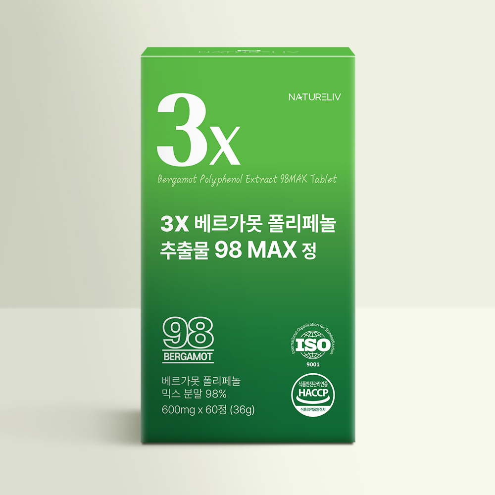 3X 베르가못 폴리페놀 추출물 98MAX 60정 스페인산 아티초크 BPF 제품 이미지