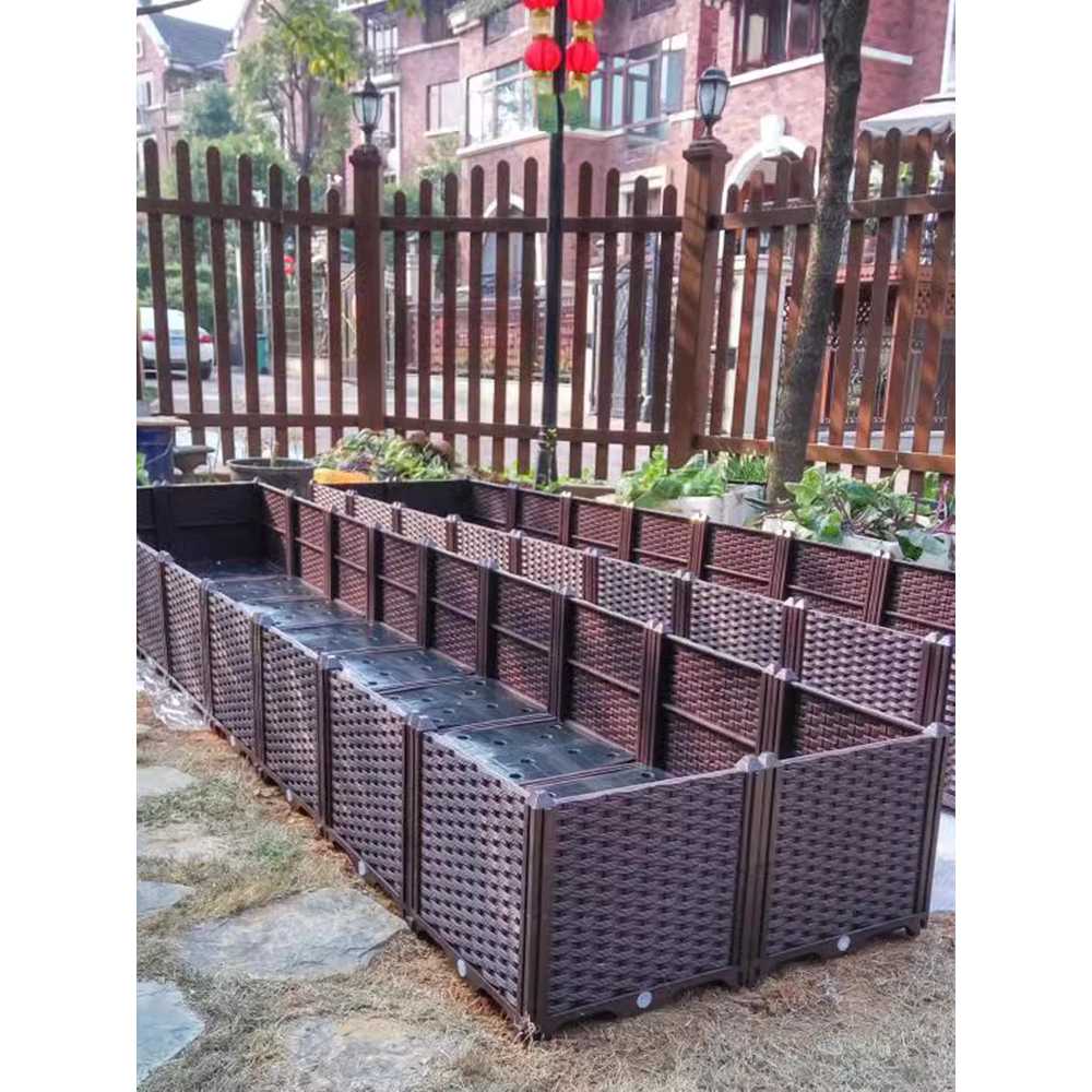 테라스 화단 조립형 텃밭 배수구 포함 식재 플랜터 2열 4칸 80x80x22 - 상세 이미지 5