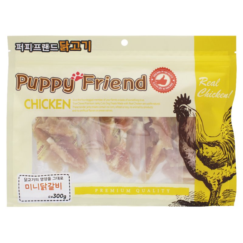 퍼피프랜드 사사미 강아지대용량간식 육포 애견 건조 간식 미니닭갈비, 300g, 1개 - 상품 이미지