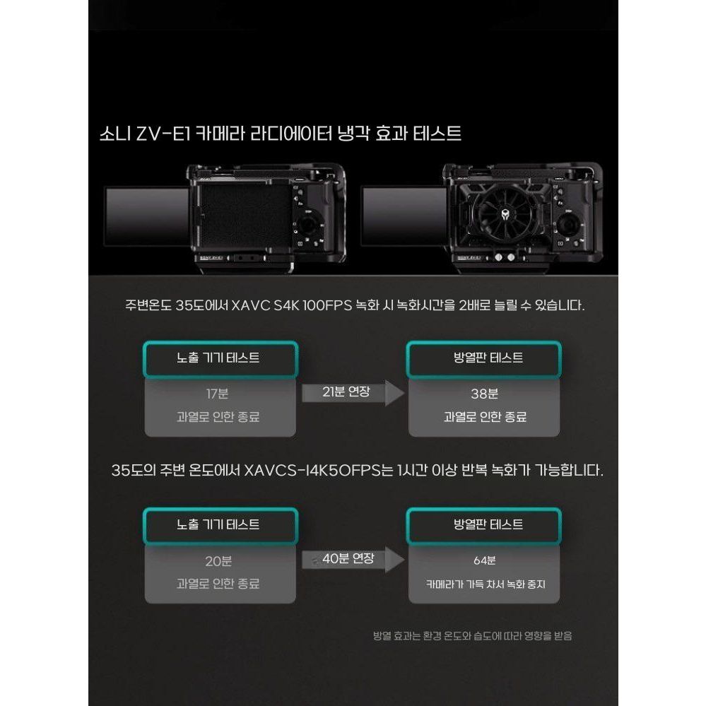 ZV-E1 카메라 라디에이터 Sony Zve1 냉각 팬 과열 보호 쿨링팬 - 상세 이미지 4