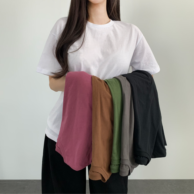 1+1+1 무지티 무지티셔츠 흰색면티 - 상품 이미지