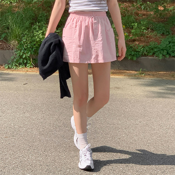 디에린 포켓 바스락 밴딩 미니 스커트 팬츠 ps5255