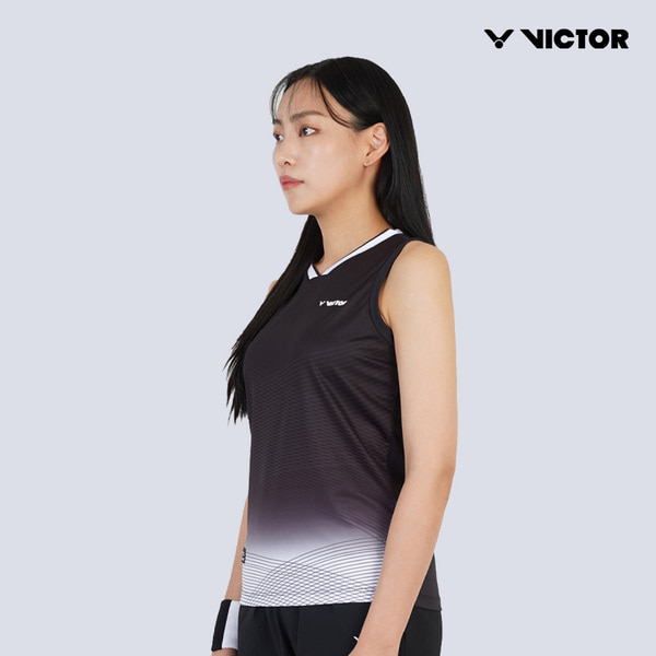 빅터 아울렛 V-Motion 블랙 여성 민소매 25BGW101F 배드민턴 의류 스포츠 이미지 6