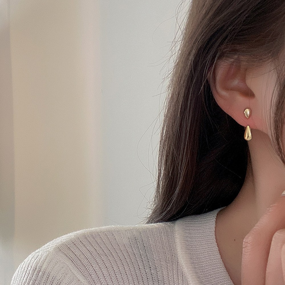 아르니 투웨이 물방울 드롭 귀걸이 925실버 은침 알러지방지 여성 데일리 귀걸이 한쌍 - 상세 이미지 3