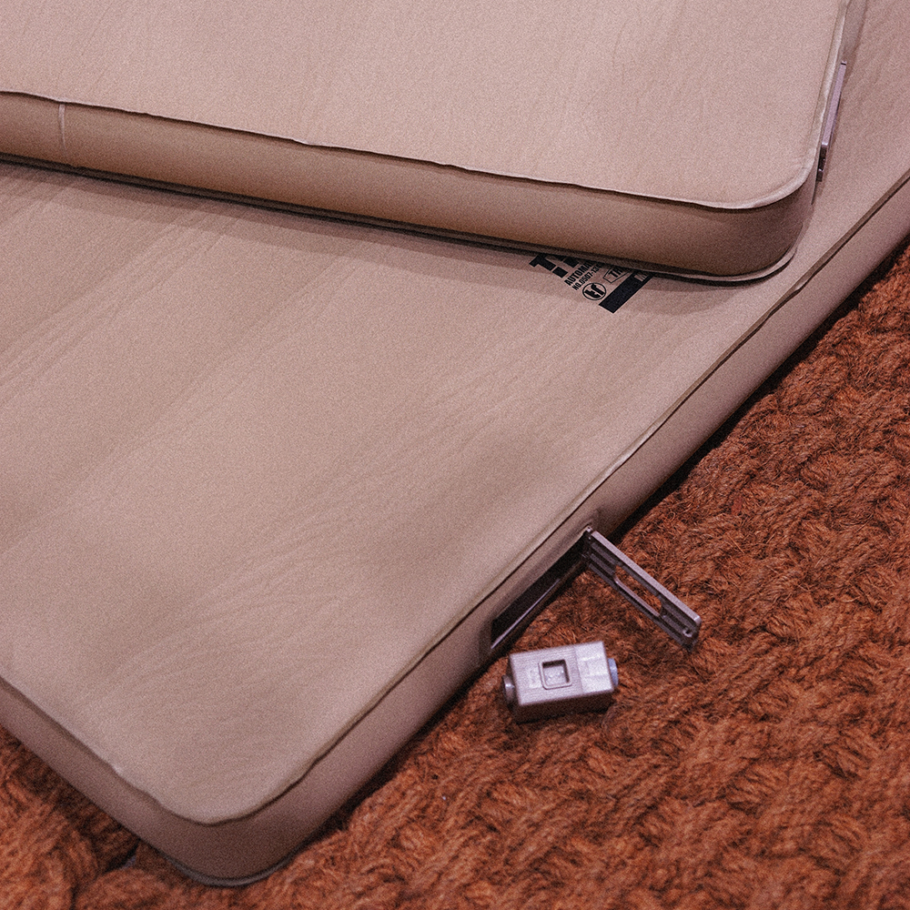 트루버 10cm 자충 매트 에어 침대 캠핑 더블, 샌드베이지