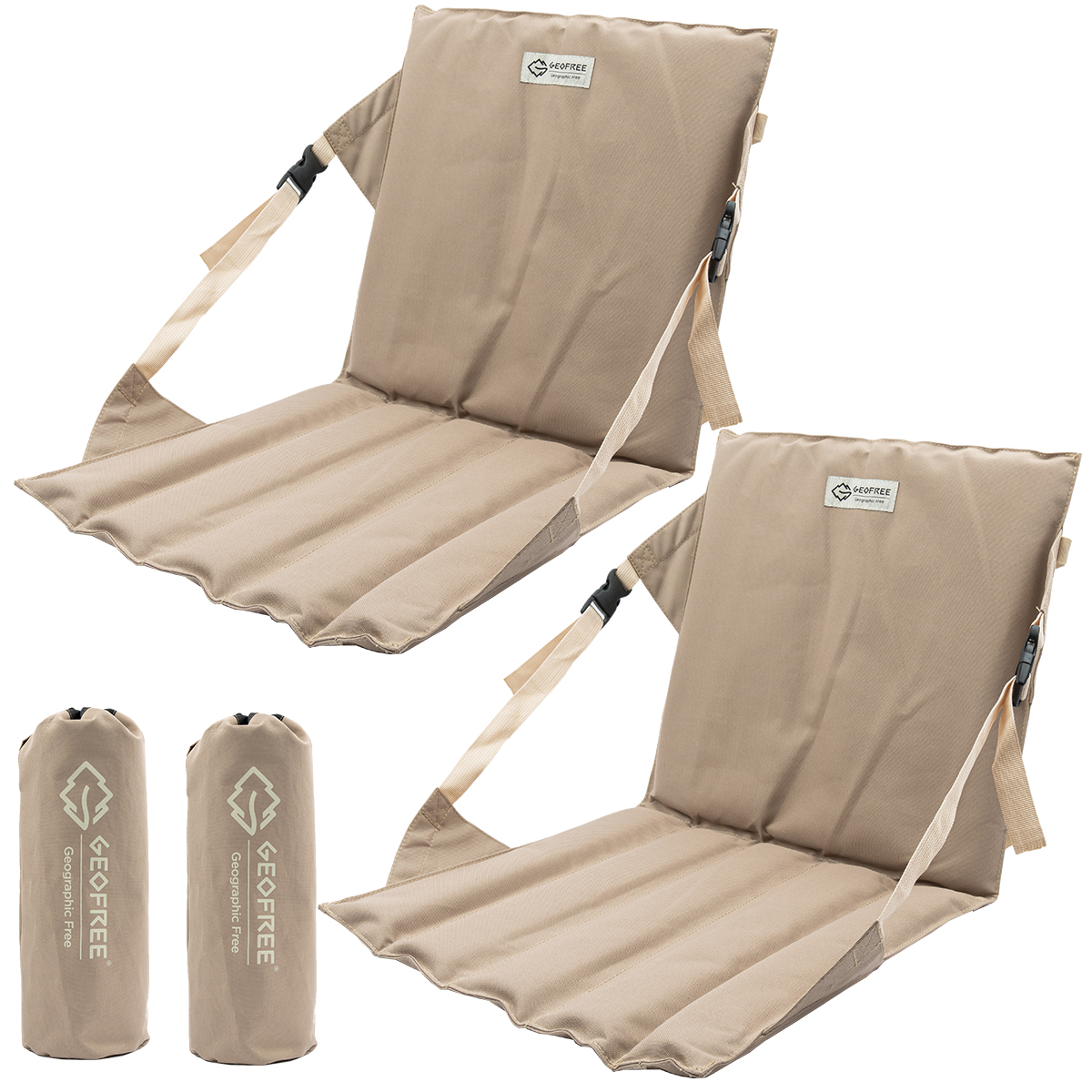 지오프리 이지롤 방석 좌식 그라운드 체어 휴대용 미니 피크닉 페스티벌 기본, 베이지, 2개