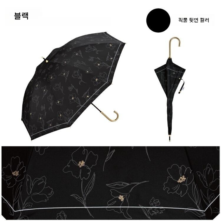 Wpc 플라워 로잉 차광 장양산 양우산 일본양산 UV차단 블루그레이 - 상세 이미지 5