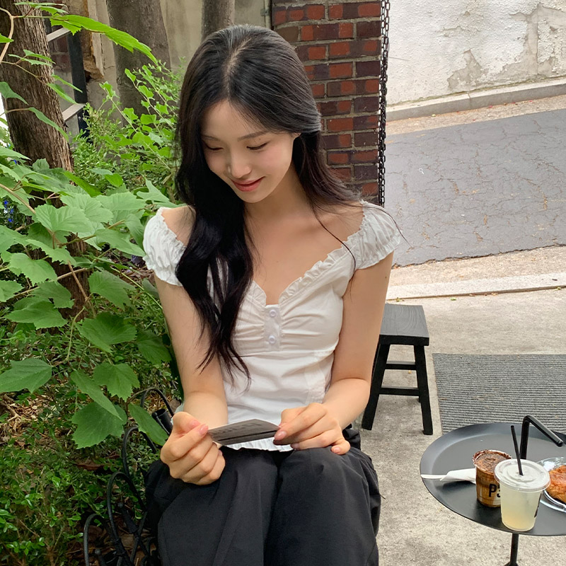 보에르 러플 핀턱 투웨이 블라우스 bs8255 - 상세 이미지 3