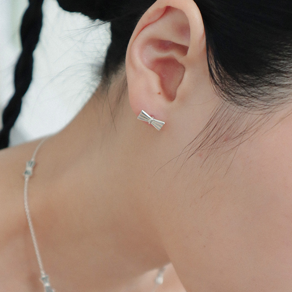 보우 이어링 실버925 Bow Earring - 상세 이미지 2