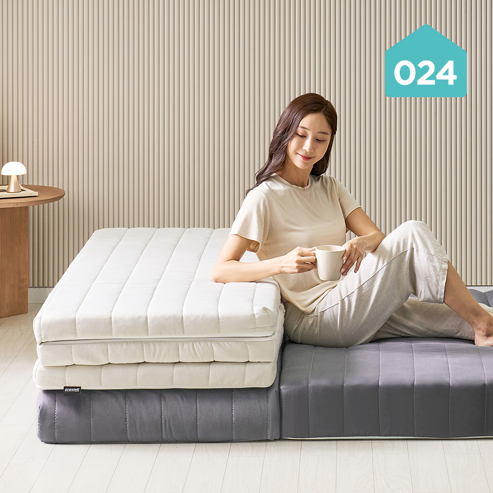 024홈 국민토퍼 3단 접이식 매트리스 단단한 손님용 토퍼 바닥 침대 8cm 멀티싱글 - 상세 이미지 2