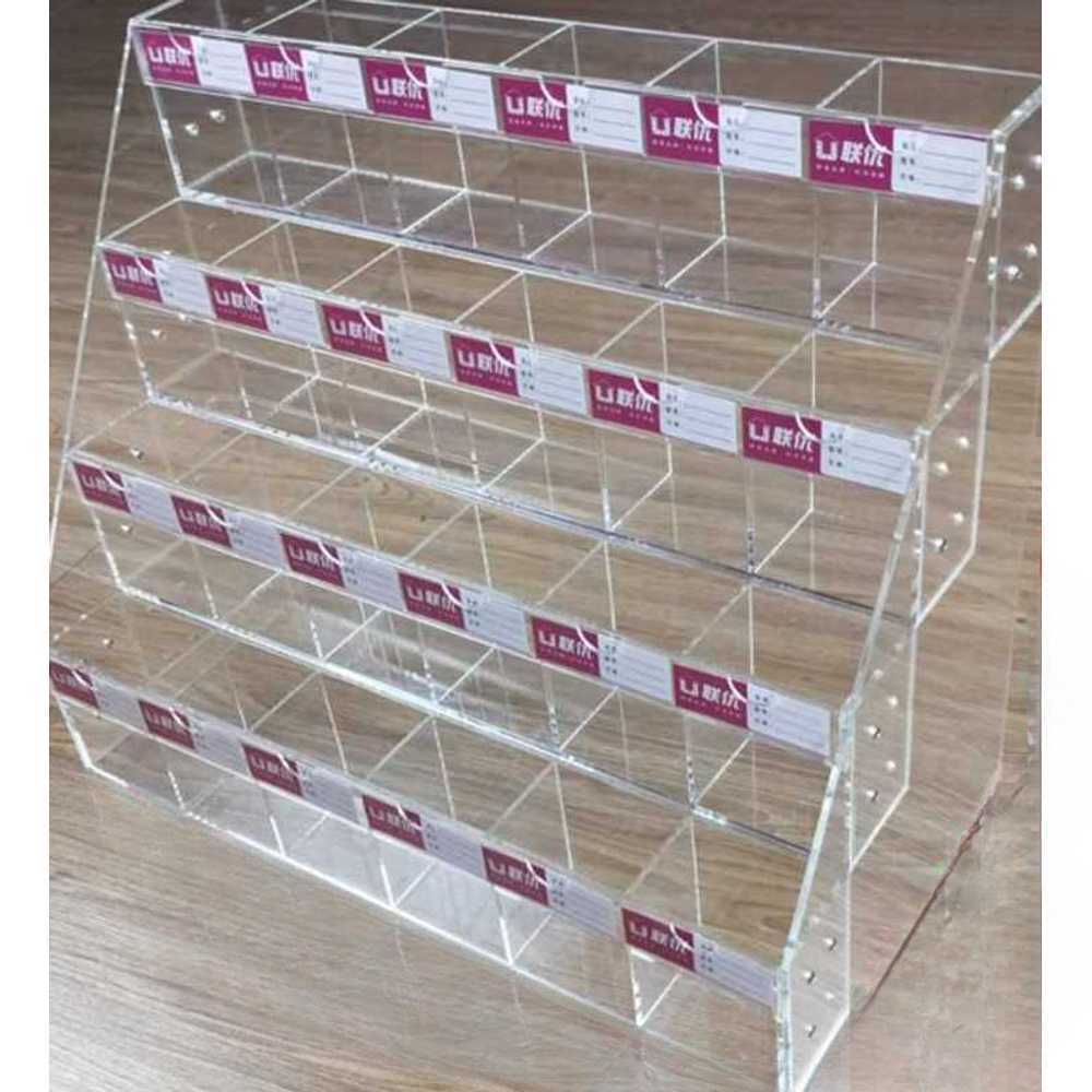 아크릴 펜 판매대 문구점 샤프 투명 홀더 수납 보관대 4단 26x40 - 상품 이미지