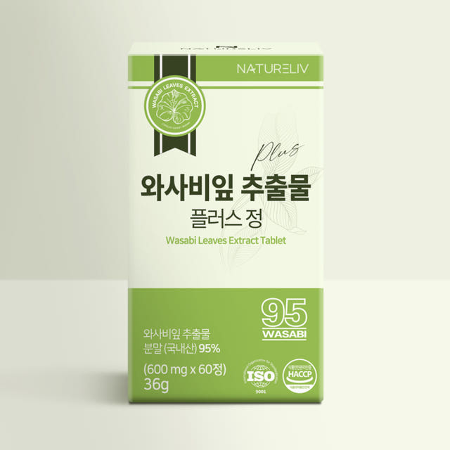 와사비 잎 추출물 플러스 국내산 95% HACCP 이소비텍신 60정, 1개