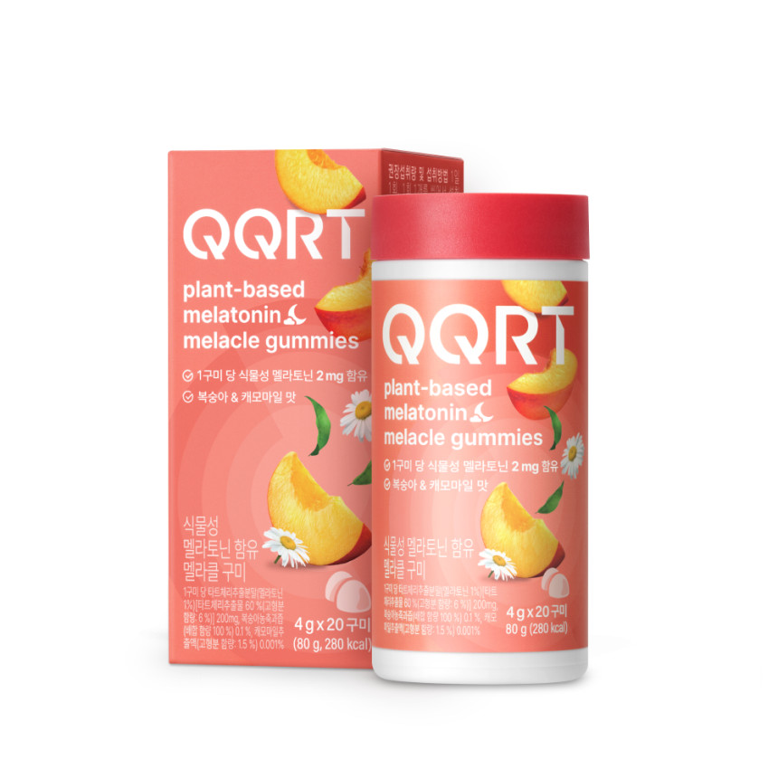 QQRT 식물성 멜라토닌 2mg 효과 젤리 타트체리 복숭아맛 멜라클구미 20구미, 1개
