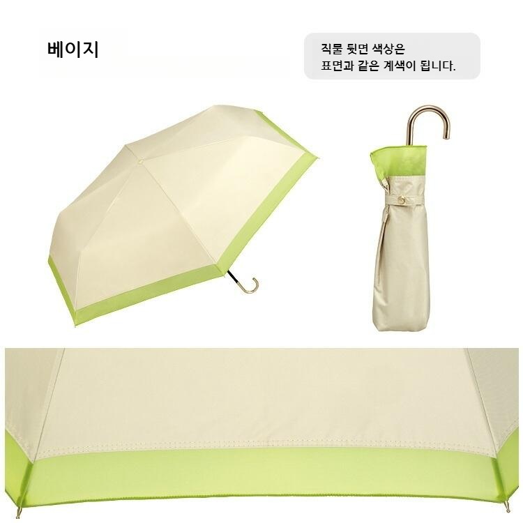 Wpc 배색 UV컷 차광 접이식 미니 양산 우양산 일본양산 차콜 - 상세 이미지 2