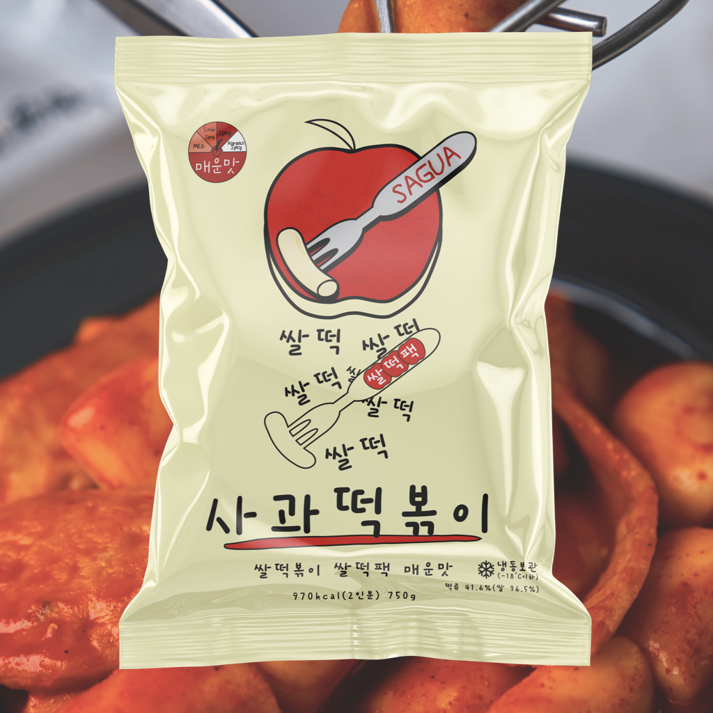 사과떡볶이-쌀떡볶이 밀키트 쌀떡팩 매운맛, 750g, 1개 - 상세 이미지 2