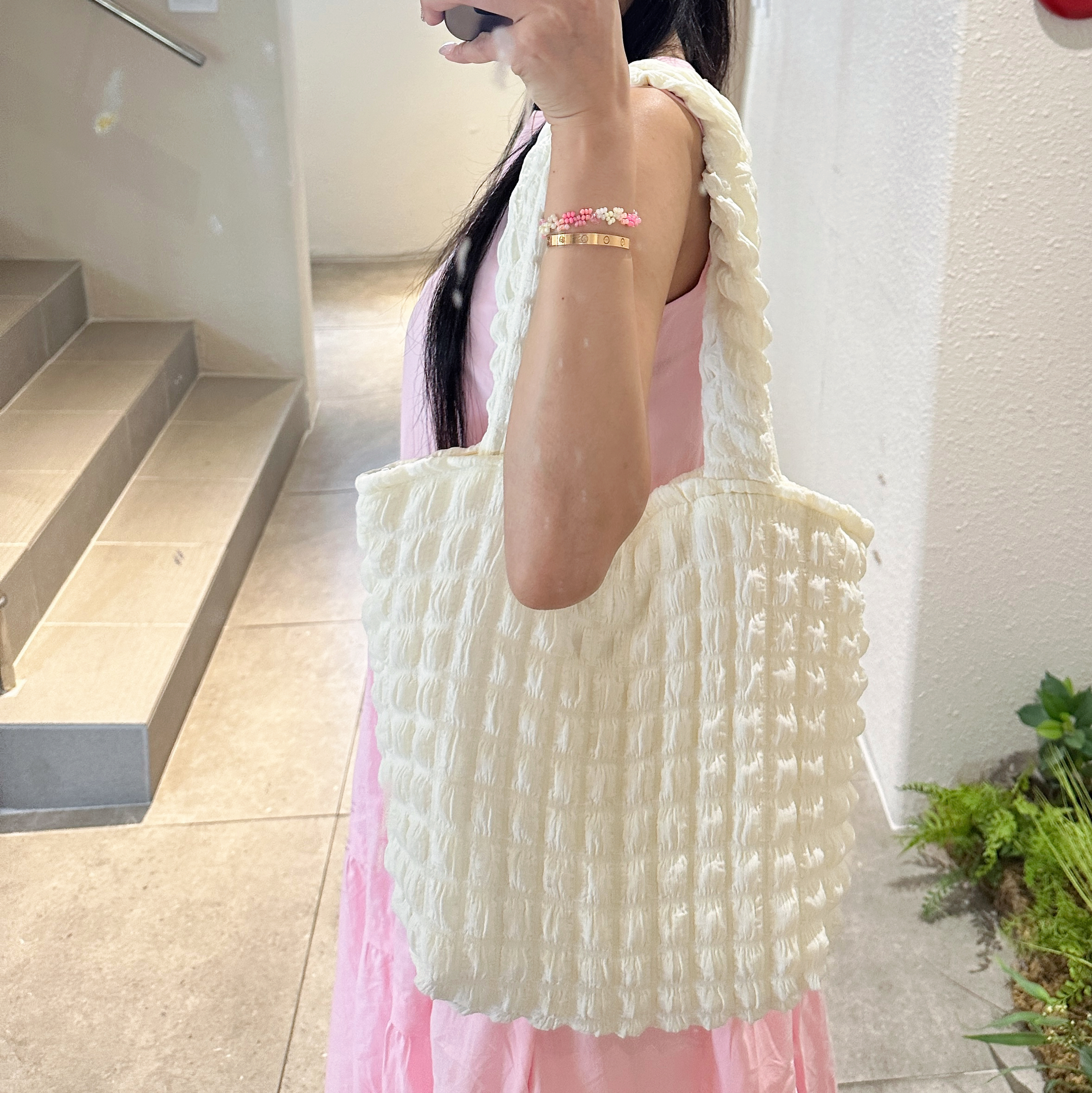 텐바이미 여름 구르미 버블 지퍼포켓 보부상가방 토트 데일리 숄더백