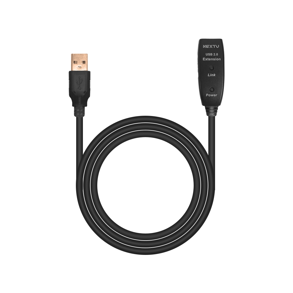 넥스트유 USB 2.0 리피터 무전원 거리 연장 케이블 15m, 1개 - 상품 이미지