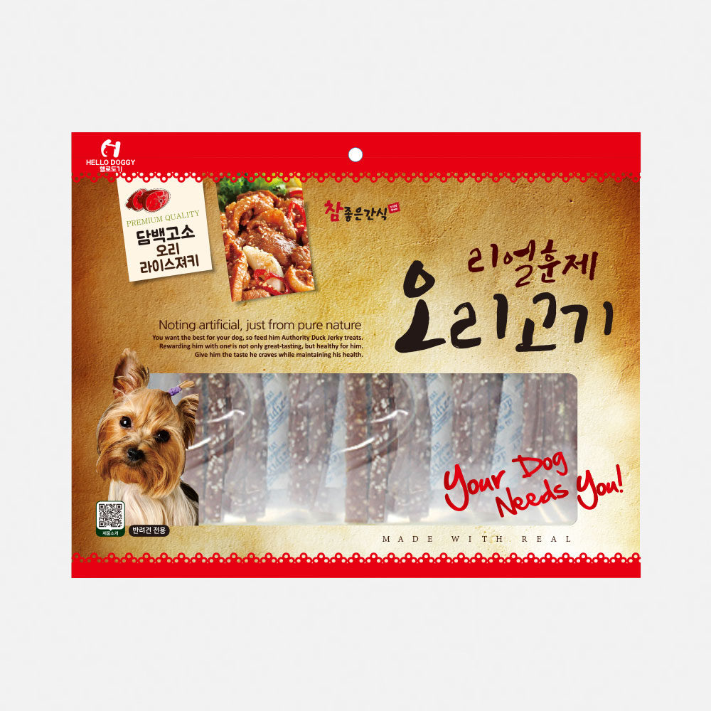 헬로도기 리얼훈제 강아지건조간식 강아지대용량간식 사사미 오리고구마, 150g, 1개 - 상세 이미지 5