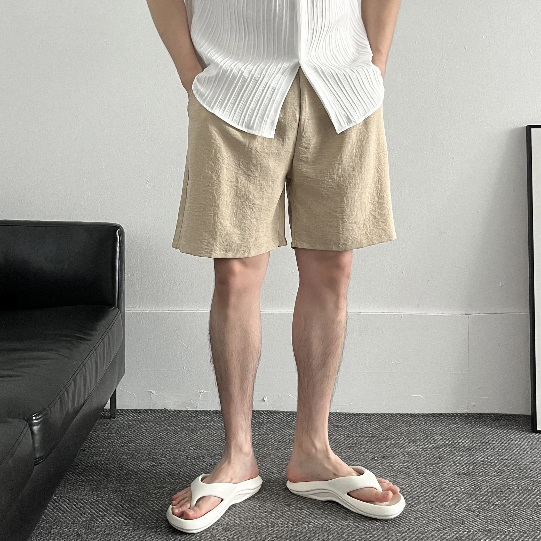 남자린넨반바지 5부반바지 남자여름바지 - 상품 이미지